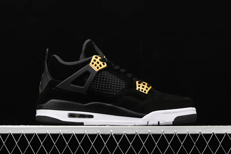 All categories Air Jordan Jordan series basketball shoes Air Jordan 4 G version Air Jordan 4 Retro AJ4 Joe 4 black gold suede basketball shoes 308497-032
